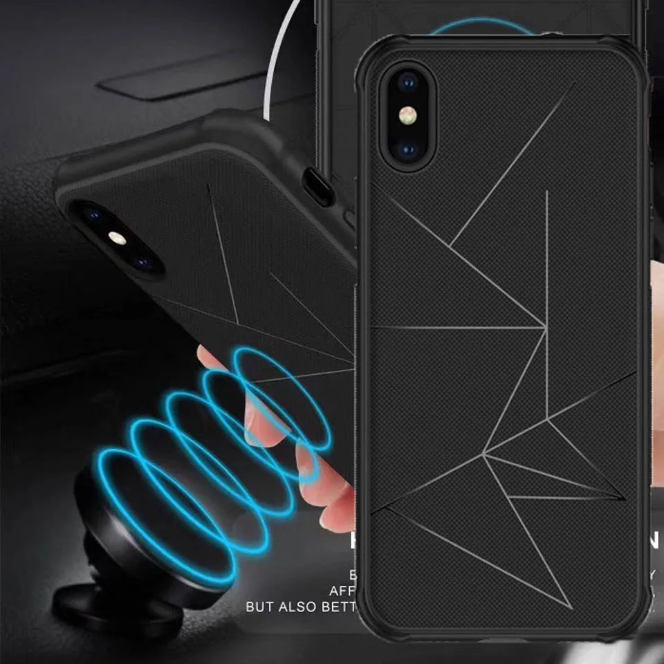 Автомобильный держатель Магнитный Геометрия узор ТПУ чехол для iphone X SE 5 5S 6 6s 7 8