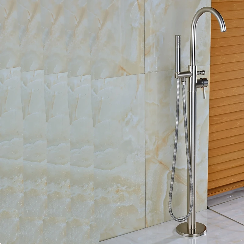 Горячая продажа смеситель для душа в ванной напольный никель матовый кран с