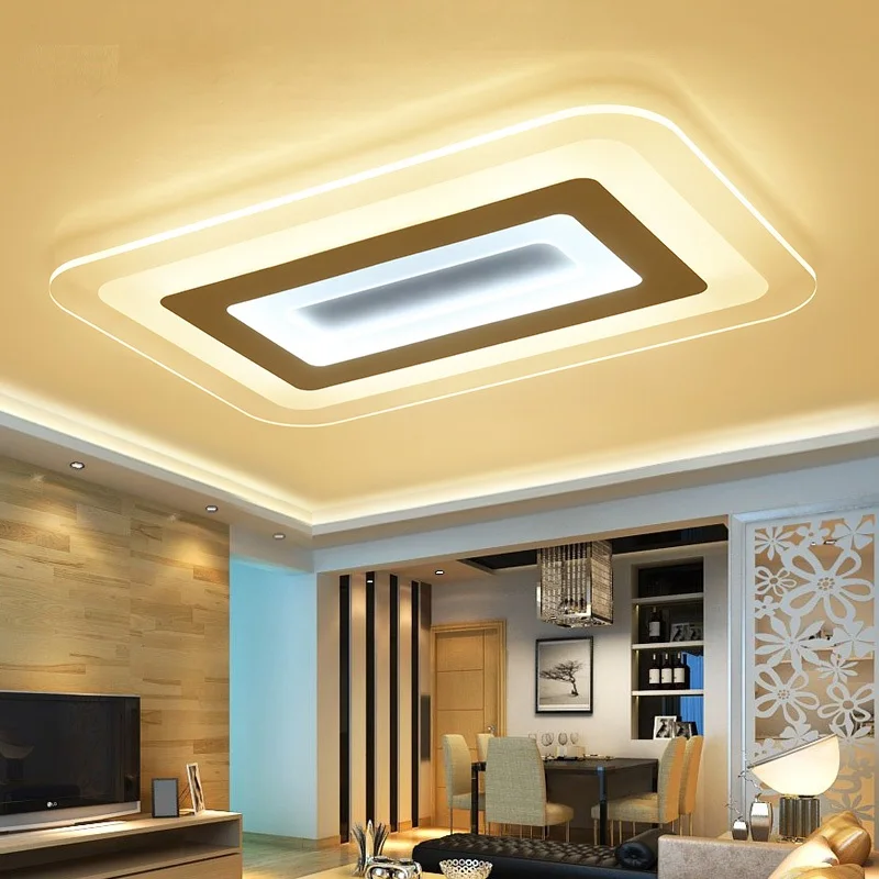 

Acrylic Rectangle Square LED Ceiling Light Living Room Bedroom Study Restaurant Lamp Office Business Place Ceiling light 90-260V