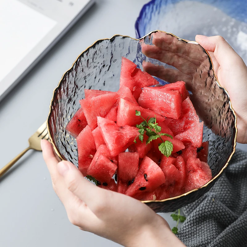 Стеклянная миска большой емкости Салатница чаша для фруктов домашняя посуда