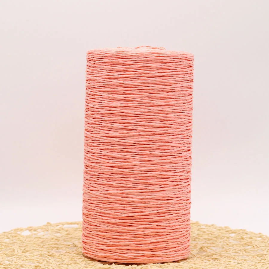 light watermelon red 500 г/лот, летняя соломенная рафия, натуральная пряжа для вязания крючком, вязаная одежда, шерстяные шляпы из пряжи, сумки, корзины, пряжа для ручного вязания - Цвет: light watermelon red