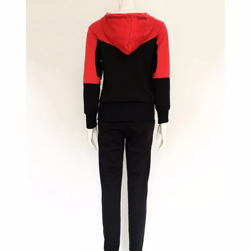 Лоскутный комплект из 2 предметов: топ на молнии и штаны с капюшоном новый