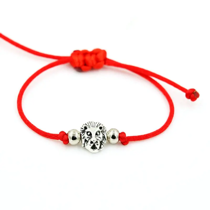 BPPCCR Львиная голова амулет в этническом стиле с Браслет красная веревочная нить