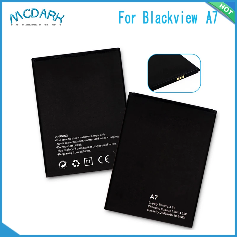 Mcdark 2800 мАч аккумуляторы высокой производительности для Blackview A7 Батарея запасные