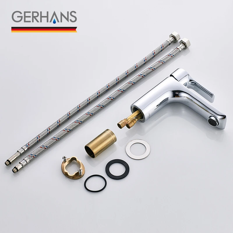 GERHANS Irismart белый смеситель для ванной комнаты с одной ручкой латунный
