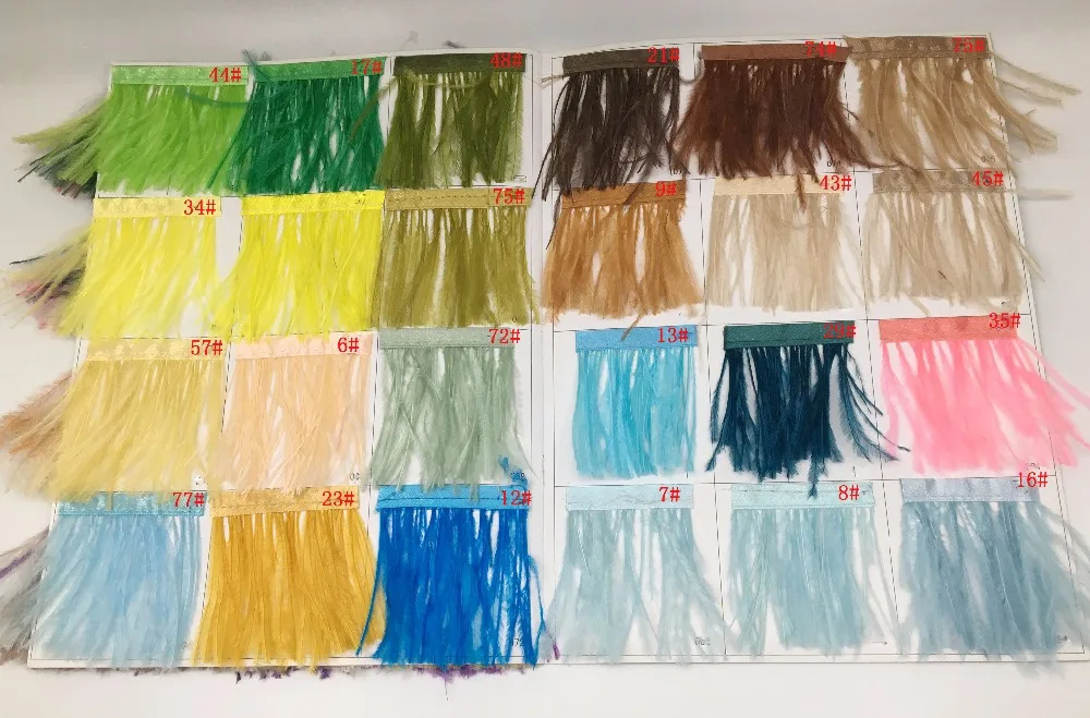 10 м/лот разноцветный длинный Плюмаж из страусиного пера отделка бахромой 15 см