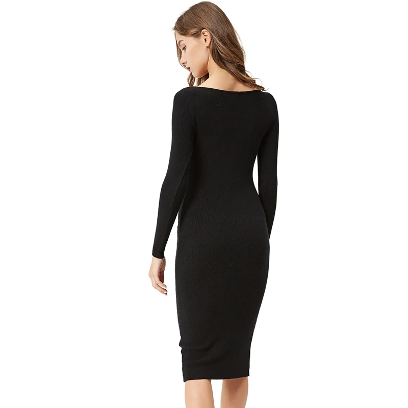 GLO STORY женские Платья свитеры 2017 одежда с длинным рукавом Элегантная мода вязать