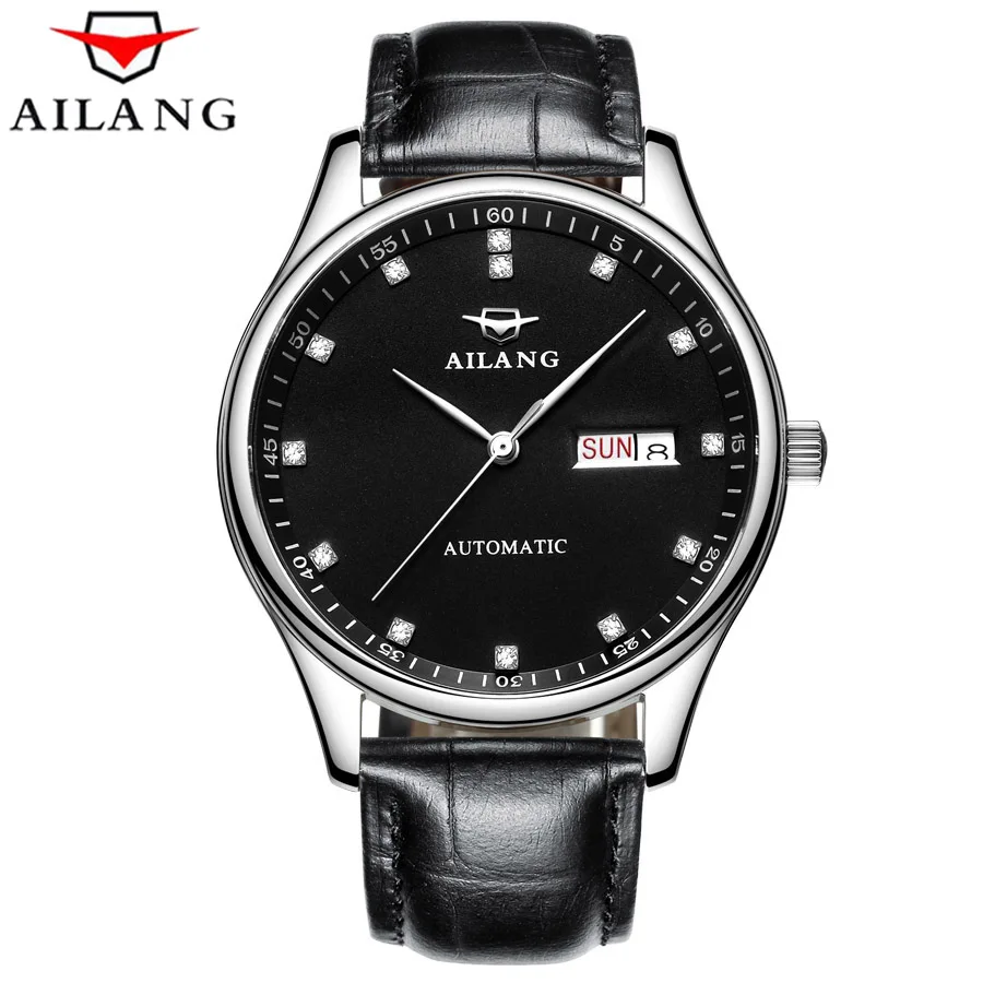 

2017 AILANG Mechanical Watches 50m Waterproof Genuine Leather Band Business Wristwatches Mens Watches Top Brand Luxury Relogio