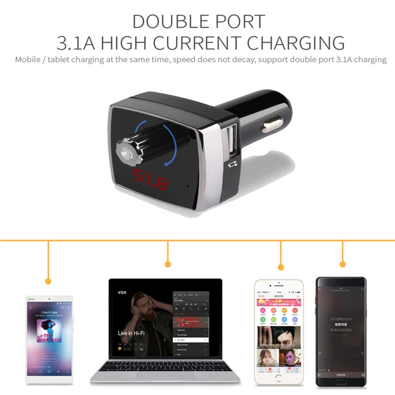 Беспроводной FM передатчик Bluetooth 4 2 модулятор автомобильный комплект громкой