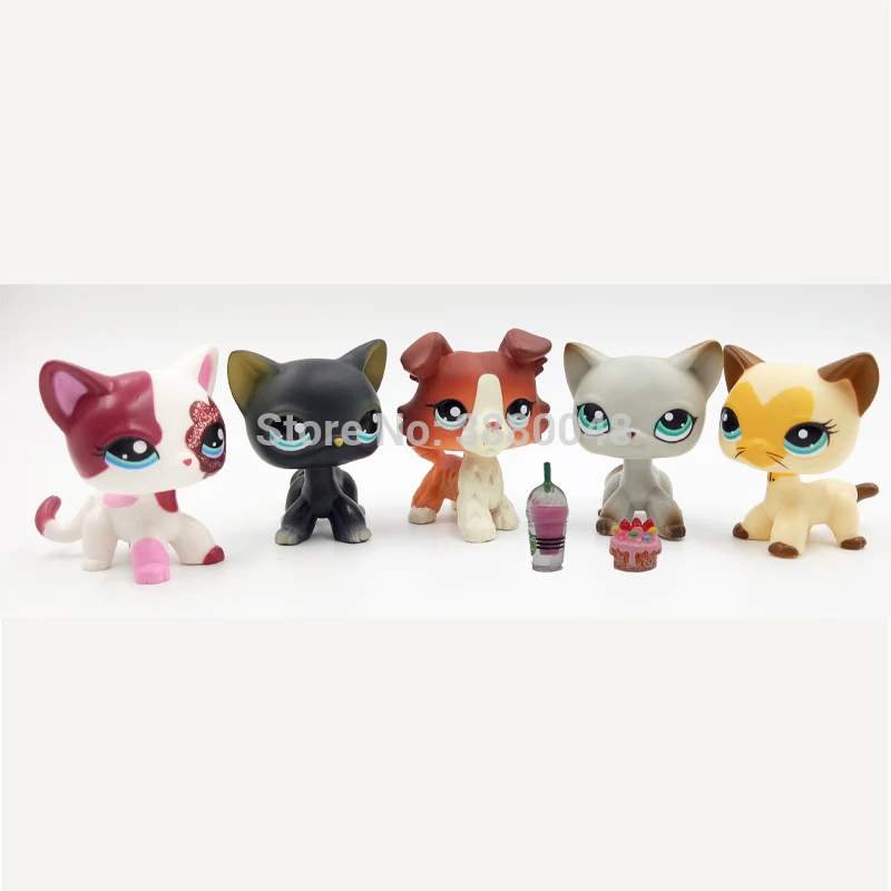 LPS CAT 5 шт./пакет pet shop милые игрушки кошки стоячие маленькие короткие волосы