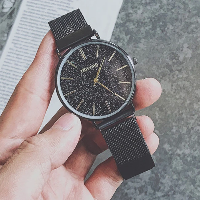 

Fashion Men Watches Casual Minimalism Stainless Steel Quartz Man's Watch Creative Starry Sky Male Wristwatch Waterpproof