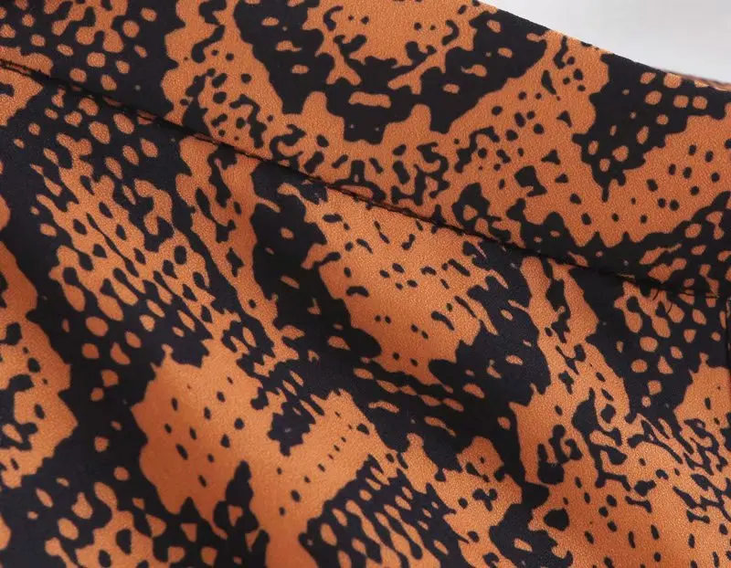 

Newest Snake Pattern Print Wide Leg Pants High Waist Full Length Trousers Side edge Zipper Fashion Loose Women pants