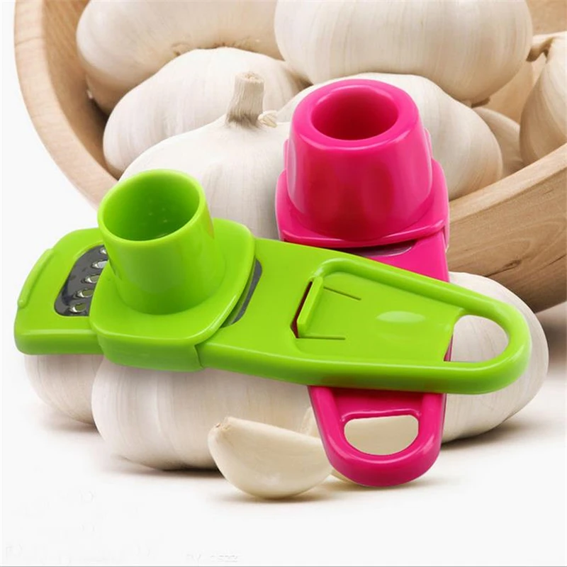 3 Colors Multifunction Plastic Stainless Steel Garlic Presses Kitchen Gadgets Chopper Cutter Grinding Hand Tool | Дом и сад