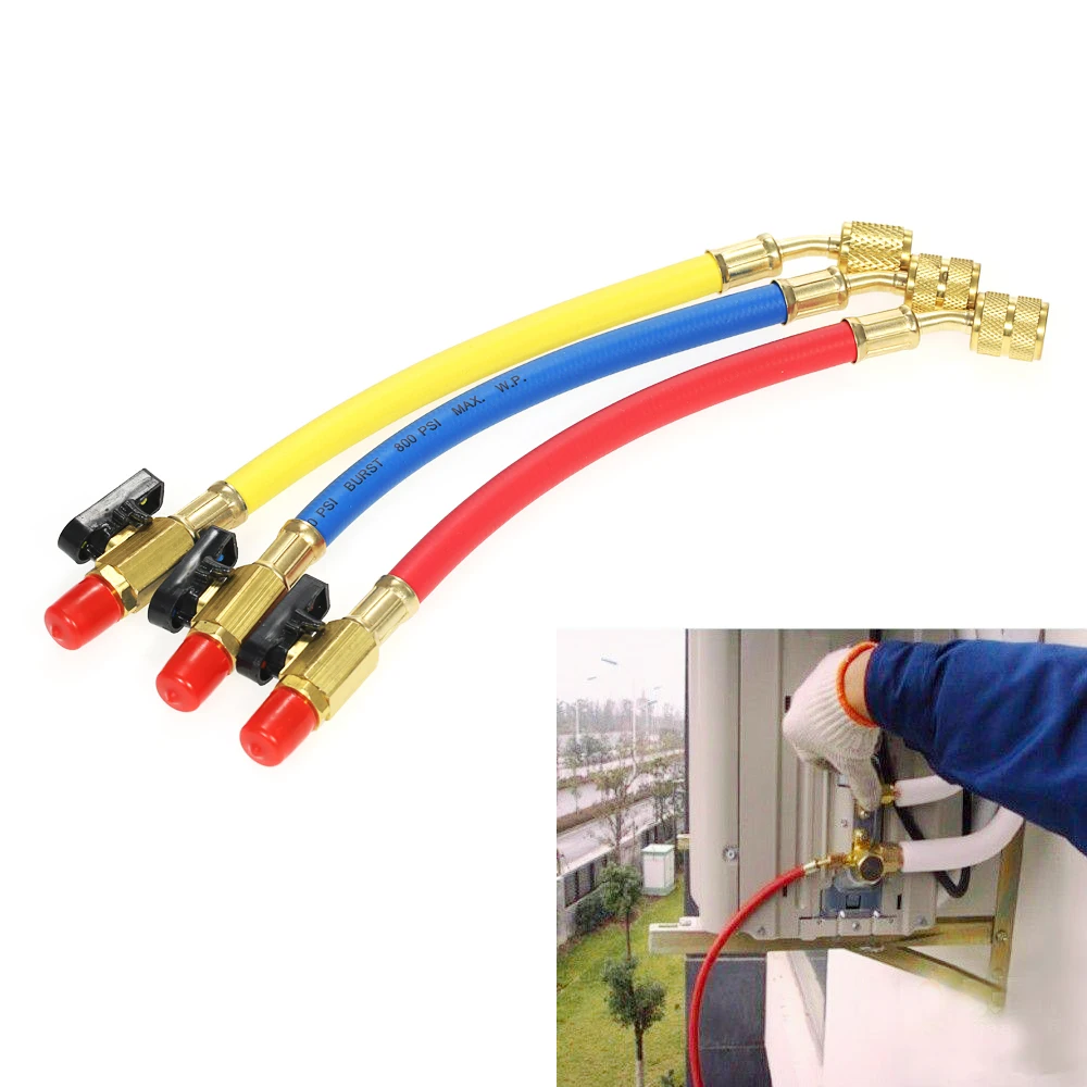 3 шт. R134A R410A R22 R12 800 PSI манометр набор A/C охлаждающий зарядный шланг высокого