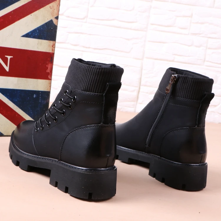 Mens High Top Faux Leather Motorcycle Ankle Boots Pointed Toe British Style Shoes New Black S177