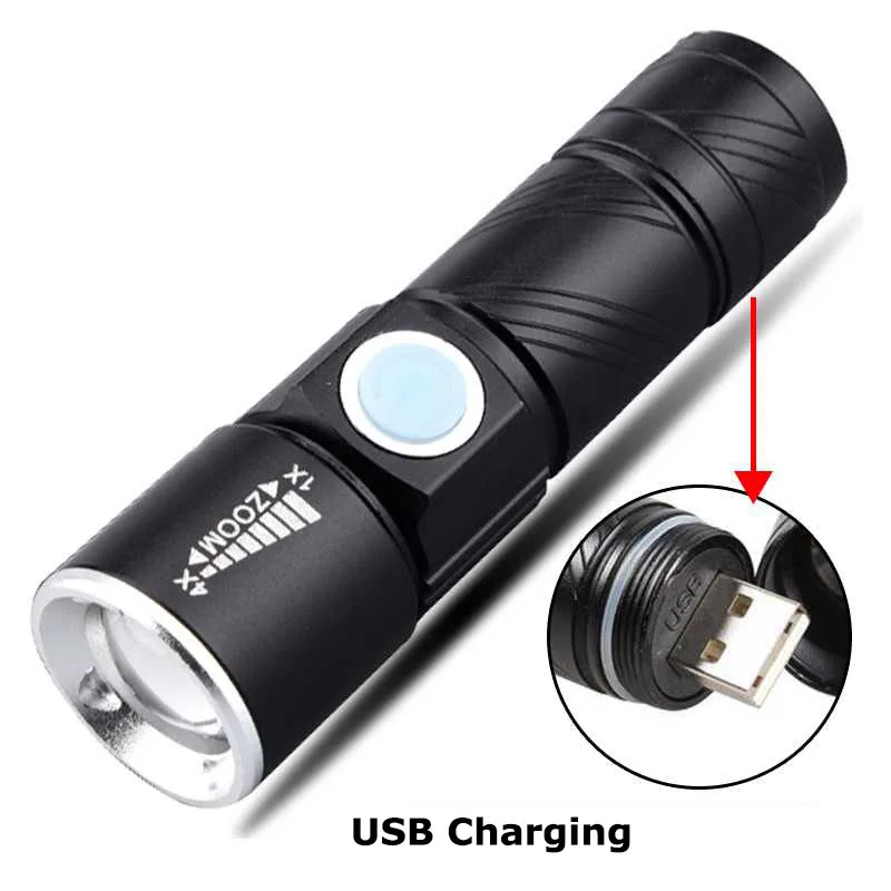 Портативный светодиодный светильник с подзарядкой от USB 3 режима фонарь мини usb