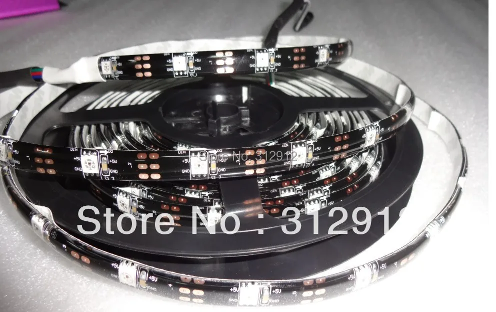 Светодиодная лента 5 м в пост. Тока INK1003 IP68 30 шт. 1002led(5050 RGB с IC)/м пикселей черная