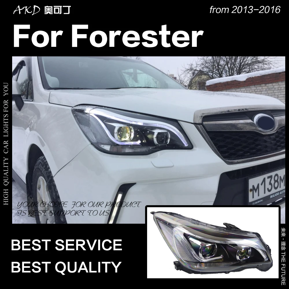 AKD автомобильный Стайлинг Головной фонарь для Forester фары 2013- Forester светодиодный фонарь Angel Eye DRL Hid Bi Xenon автомобильные аксессуары
