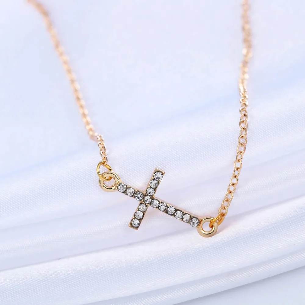 QIMING Gold fashion Cross Crystal Bracelets Bangles Christian Jesus Nazarene Jewelry Gift for Women Girls | Украшения и