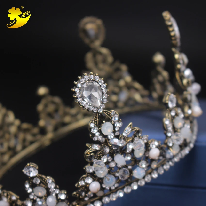 Xinyun Full Round Crown Vintage Hair Jewelry Baroque Crystal Accessories Tocados Para Novias Ornament Tiara | Украшения и