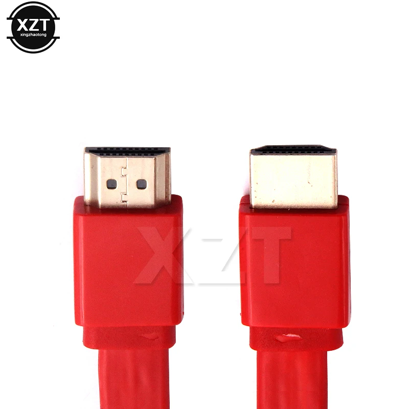 Новинка 1 шт. совместимому с HDMI плоский кабель 3D/1080P/2K x 4K Золотой 5 м/3 м/5 м/10 м для со