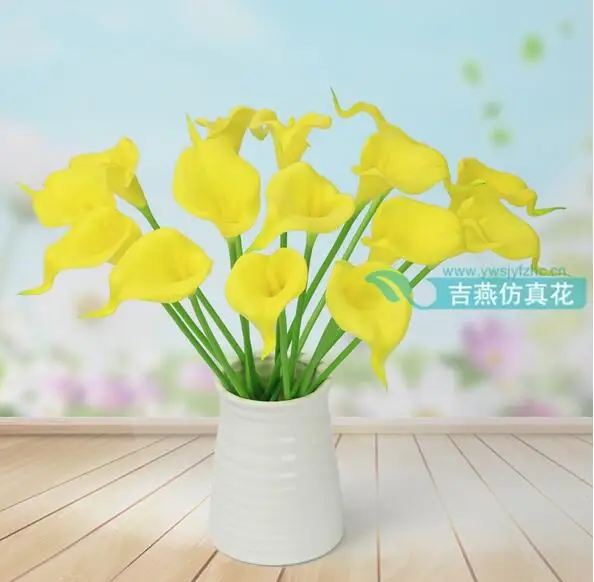 10 шт LotCheap Ручная работа настоящий сенсорный PU Маленький Calla Lily Свадебный букет