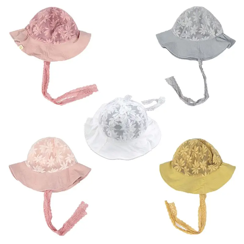 

Fashion Cute Children Baby Sun Hat Lace Flower Retro Cap Summer New Infant Boy Girl Visor Fisherman Hats 03KD