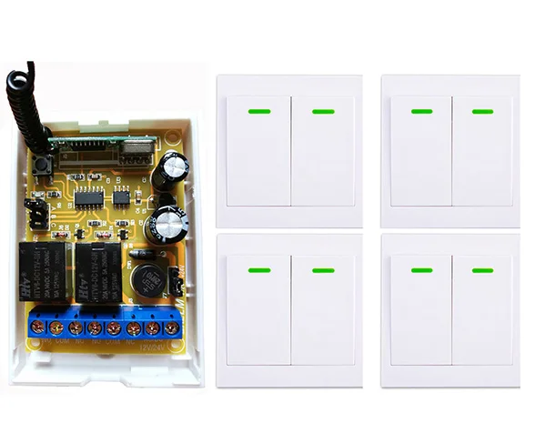 Новый цифровой выключатель дистанционного управления 12 В постоянного тока 24 В 2 канала приемник настенный передатчик беспроводной переключатель питания Радиоуправление светодиодное реле переключателя
