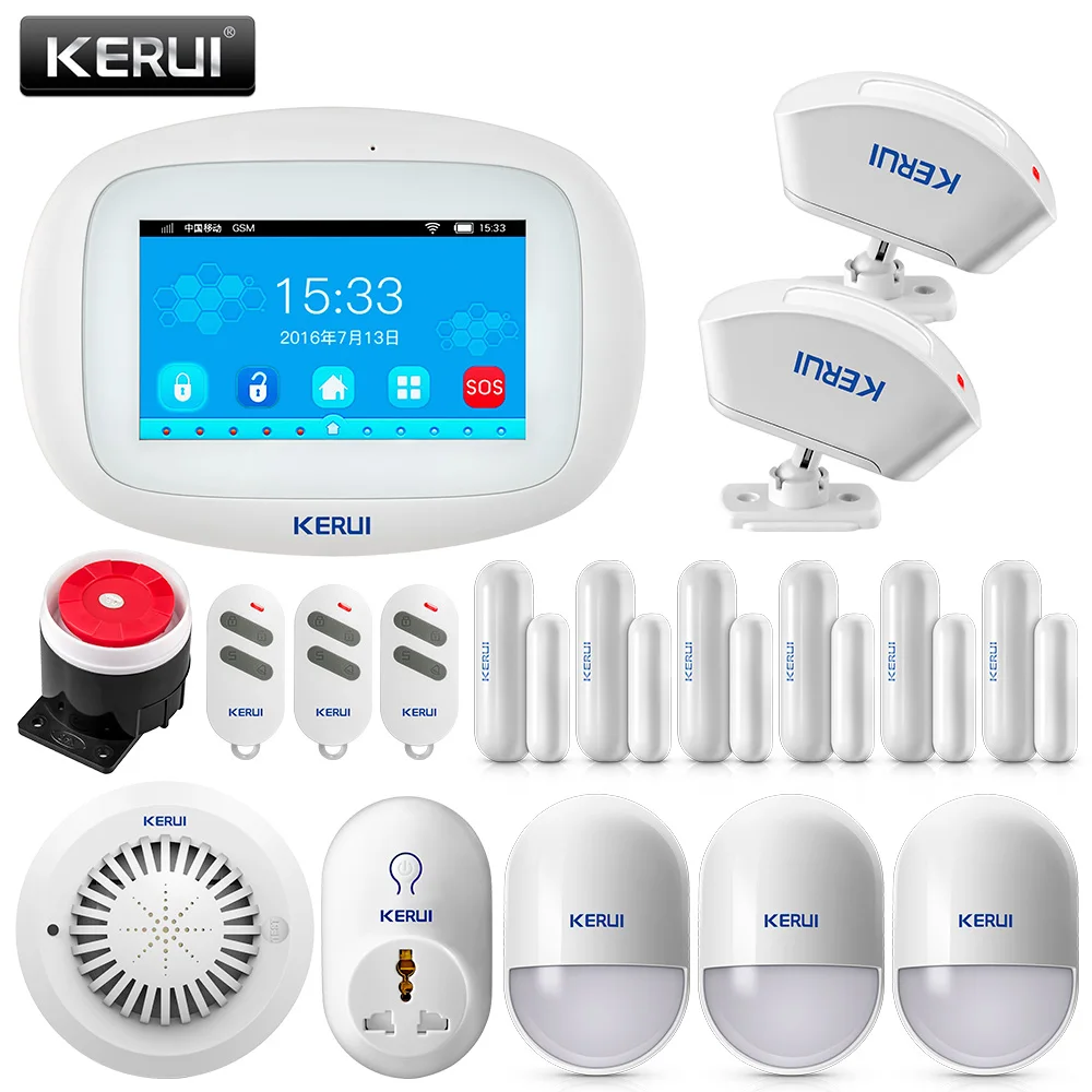 KIT1 KERUI K52 Wi-Fi приложение Управление Alarme костюм GSM 4,3 дюйма TFT Цвет Беспроводной охранной сигнализации Системы охранных Alarma Casa - Цвет: KIT1