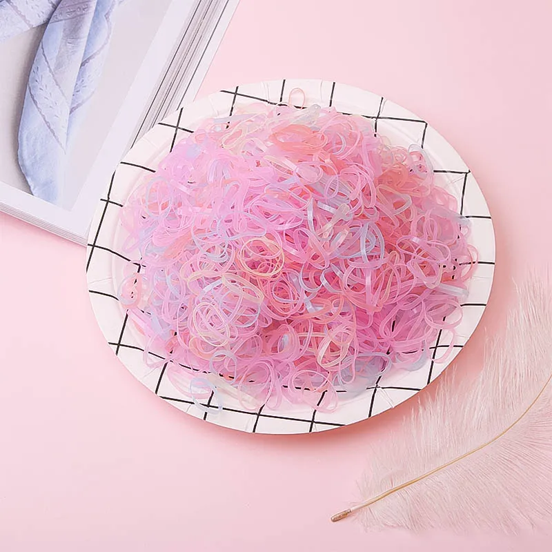 Jelly color 500pcs 1000 шт./лот, большой круг, одноразовые, для взрослых и детей, ТПУ, резинка для хвоста, резинка для волос, кольцо для волос для девочки, головной убор для девочки - Цвет: Jelly color 500pcs