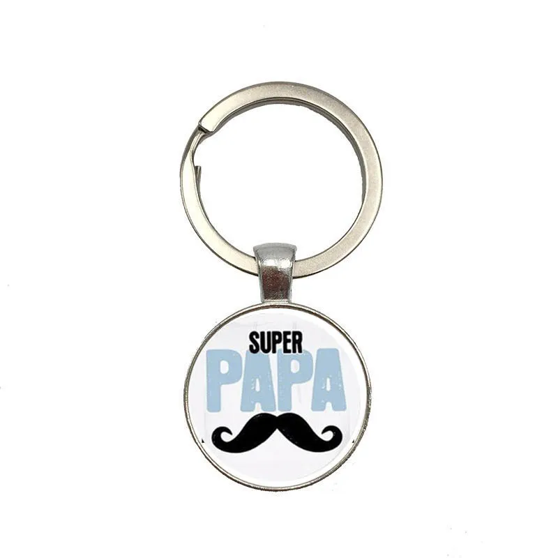 Супер папа брелок стеклянный Llaveros Originales Porte Clef Chaveiro Criativo Keykoord Stitch Brelok Do Kluczy
