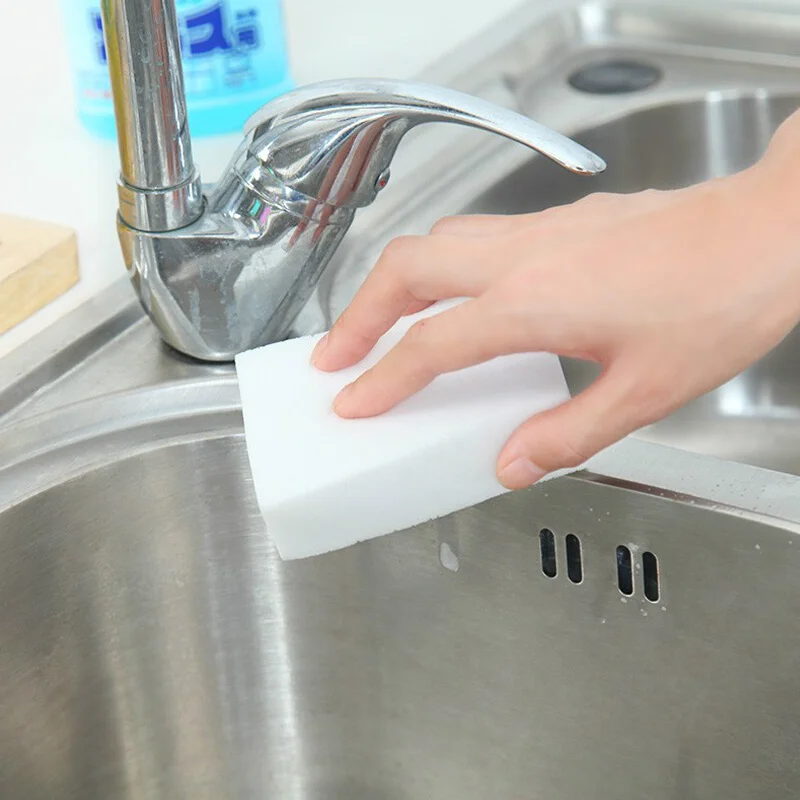 50Pcs/lot Melamine Sponge Magic Eraser Cleaner For Kitchen Office Bathroom Cleaning White Nano 8x5x3cm | Дом и сад