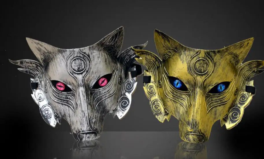 Маскарадная маска самурая с головой волка для вечеринки на Хэллоуин выпускного