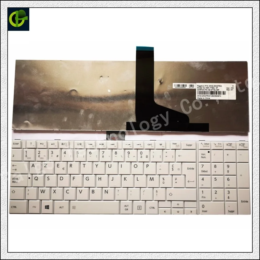 

French AZERTY Keyboard For Toshiba Satellite MP-11B56F0-528 H000045850 H000045350 P870-11K P870-303 P870-319 P870-327 WHITE FR