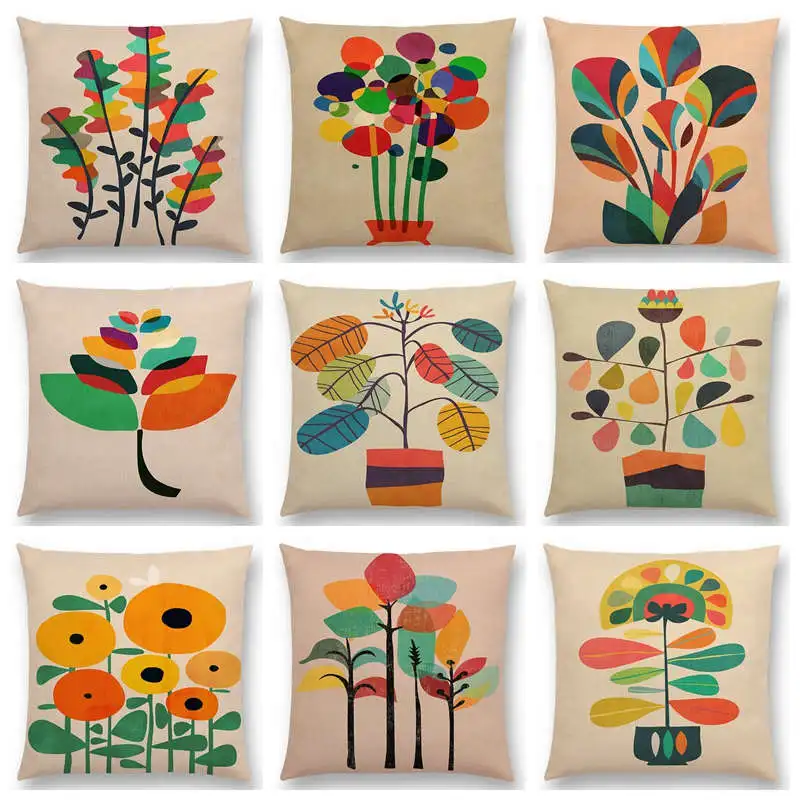 Красочные Мультяшные цветы милая Радуга цветочный сад бонсай тропические