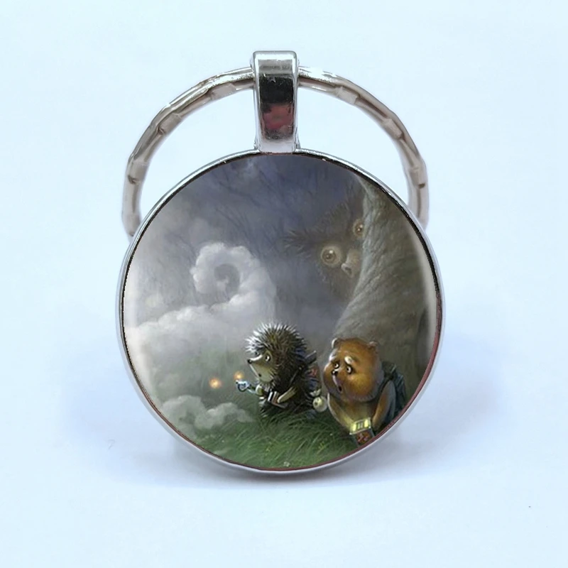 Silver Новинка, брелок для ключей Ежик, мужской женский кулон для ключей, модный брелок ручной работы, металлический ювелирный держатель для ключей - Цвет: Silver