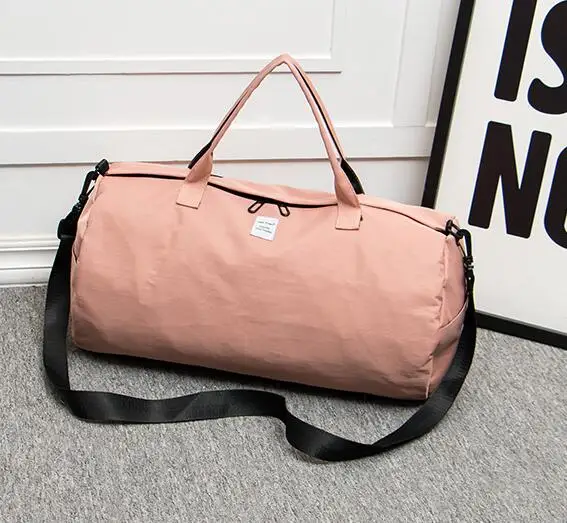 Large Pink Однотонные спортивные сумки для спортзала, для улицы, водонепроницаемые, портативные, для тренировок, сумка через плечо, для мужчин и женщин, для путешествий, сумка для йоги, спортивные сумки - Цвет: Large Pink
