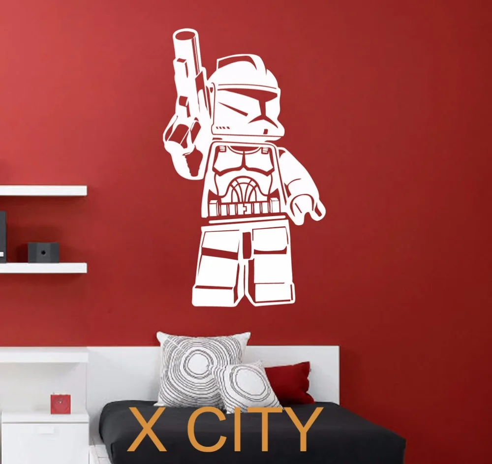 Лего Клон TROOPER Звездные войны Кино Искусство Наклейка на стену детская комната