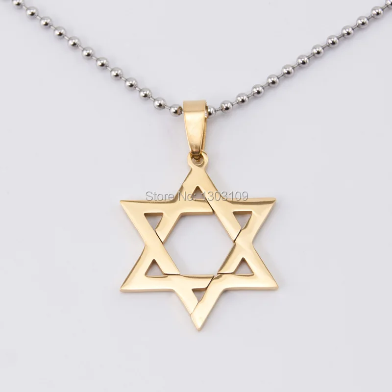 50pcs hexagram diy jewelry polished Magen David Pendant stainless steel Metal Necklace for men women wholesale price | Украшения и