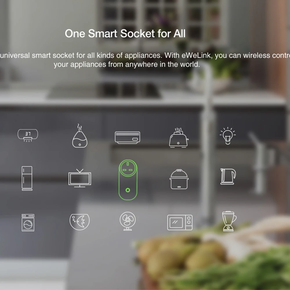 Ewelink SA-014 Smart Socket Home WiFi Switch Work with Alexa Echo Google Multi-Standard Plug APP Voice Remote Control | Электроника
