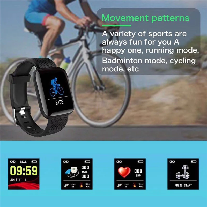 

Smart Pedometer Blood Pressure Measurement Waterproof Fitness Tracker Watch Heart Rate Monitor Pedometer Women Men