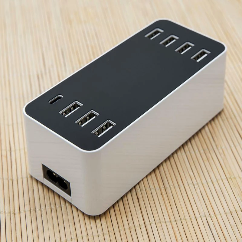 7 портов Usb 1X Тип C зарядное устройство с напряжением тока ЖК дисплей для смартфона
