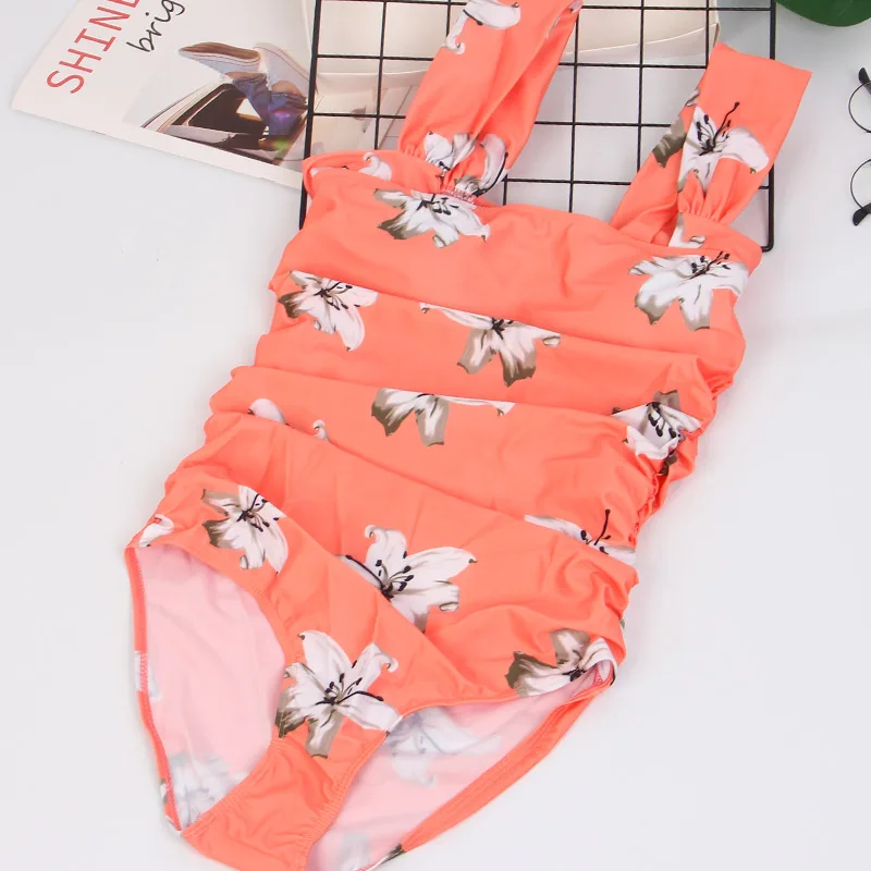 AF015Orange Купальный костюм для беременных, летний купальник с оборками для беременных, Одноцветный купальник, большой размер, купальник для беременных, пляжная одежда, Женское боди - Цвет: AF015Orange