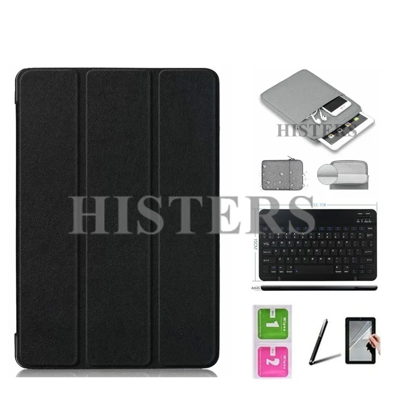 BK-BBK10 Аксессуары для Samsung Galaxy Tab A 10,1 SM-T510 SM-T515 Магнитный чехол+ Bluetooth клавиатура+ Сумочка+ пленка+ стилус+ салфетки - Цвет: BK-BBK10