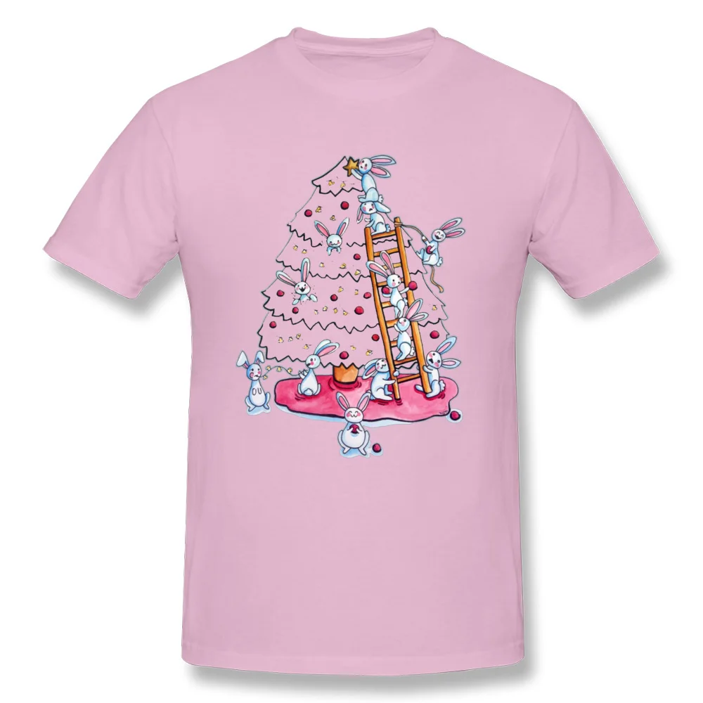Merry Christmas Футболка мужская ретро слово арт Кролик Рождественская елка печать