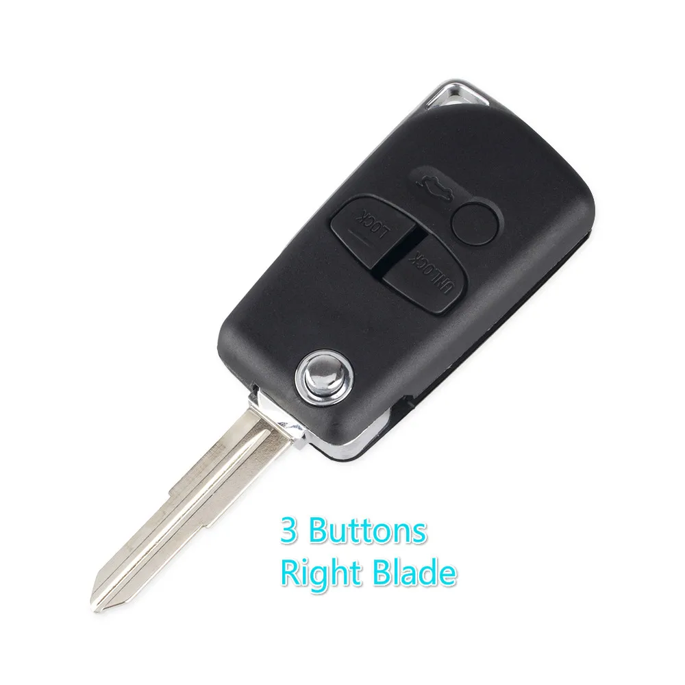 3B Right Blade KEYYOU, 10 шт., 2/3 кнопок, модифицированный пульт дистанционного управления, откидной Складной автомобильный брелок для ключей, чехол для Mitsubishi Pajero Sport Outlander Grandis ASX - Количество кнопок: 3B Right Blade