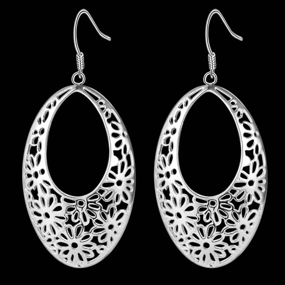 hollow simple high quality free shipping Silver Earrings for women fashion jewelry earrings /YBPNPDXB BPXFLYIB | Украшения и