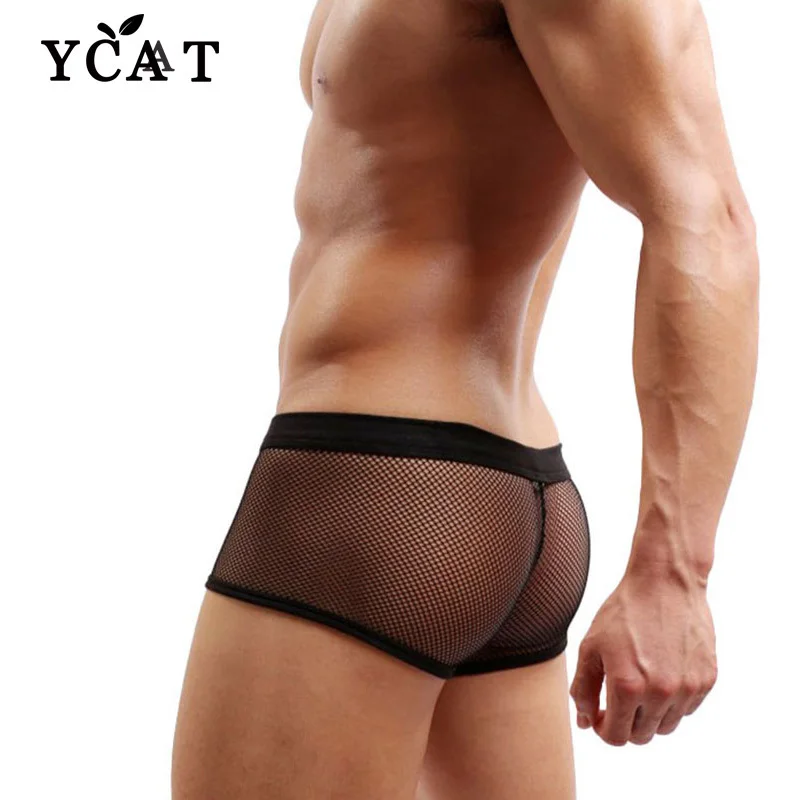 YCAT нижнее белье Для мужчин Боксер мужской шорты Модные дышащие U выпуклая