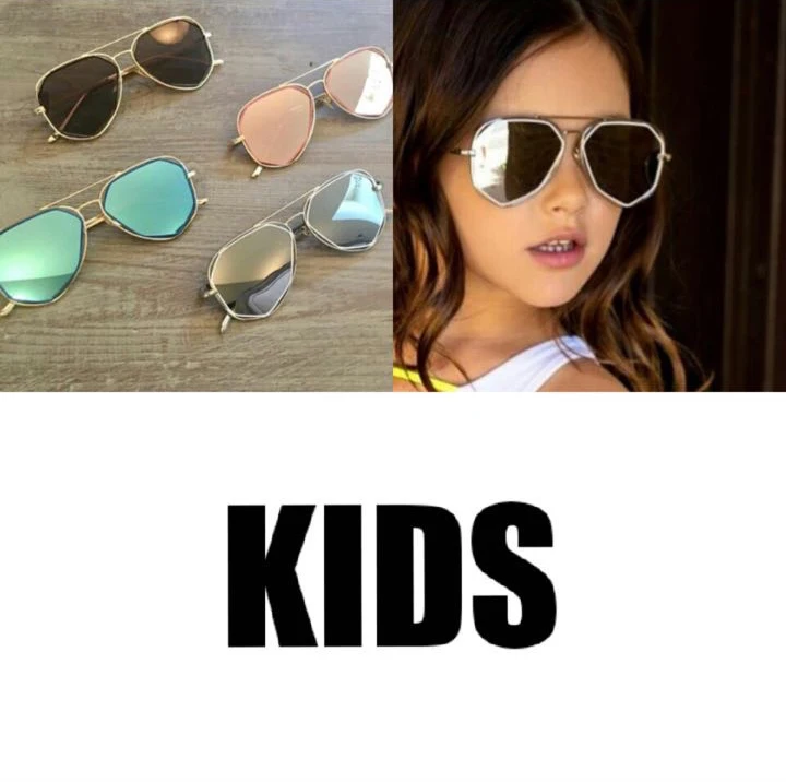 Золотой металлический каркас милые детские солнцезащитные очки для детей
