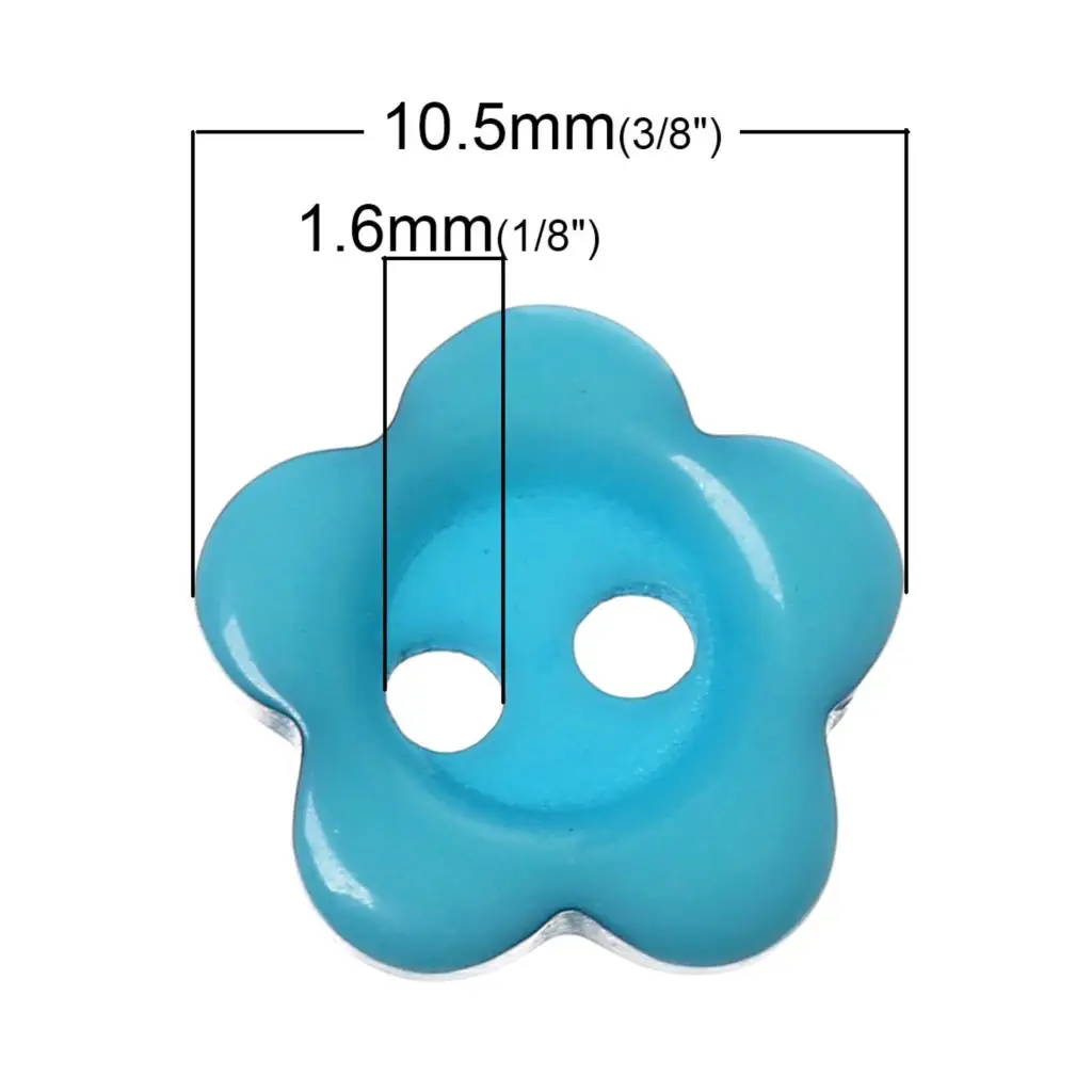 DoreenBeads полимерная пуговица для шитья скрапбукинга цветы разные на два отверстия